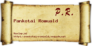 Pankotai Romuald névjegykártya